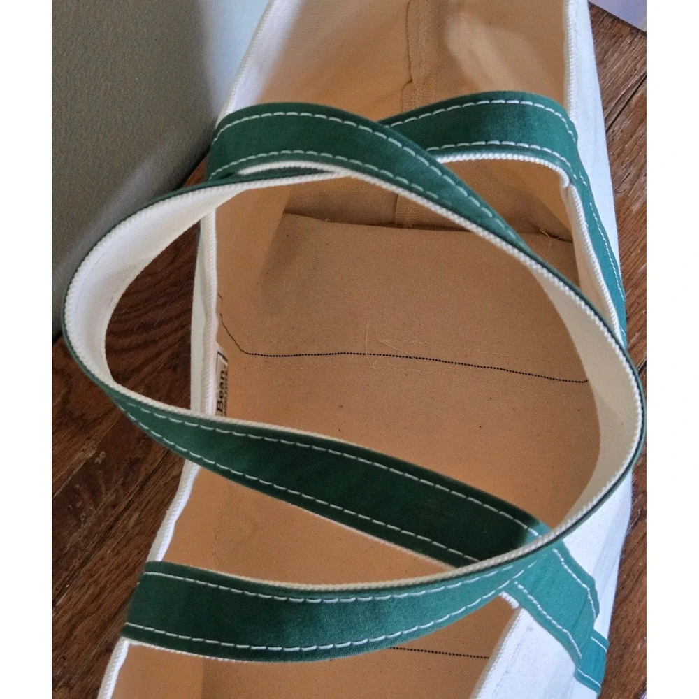 L.L.Bean Boat and Tote Bag Canvas Green X-Large Made in USA 112637